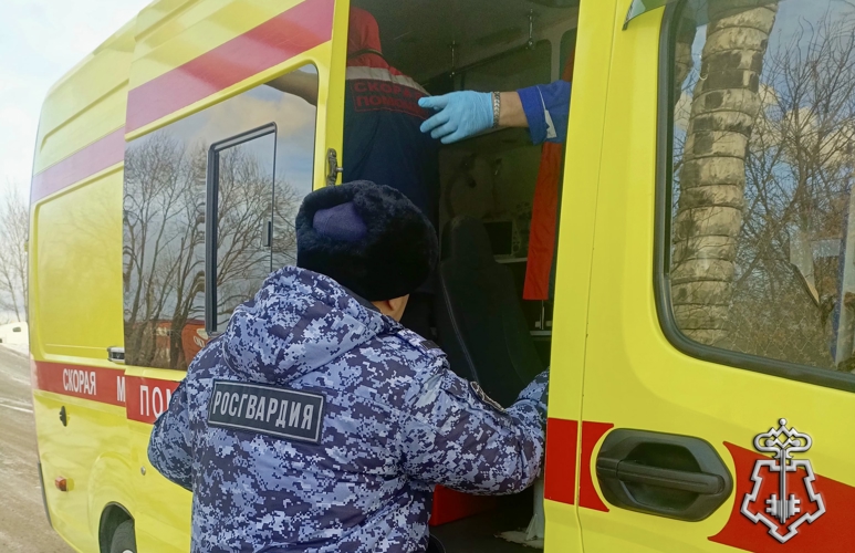 Росгвардейцы в Омске пришли на помощь мужчине, упавшему на обочине дороги