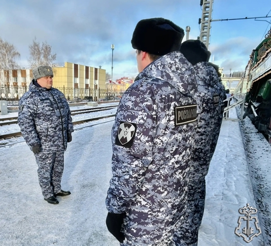 Росгвардия обеспечивала правопорядок во время прибытия в Омск «Поезда Деда Мороза»