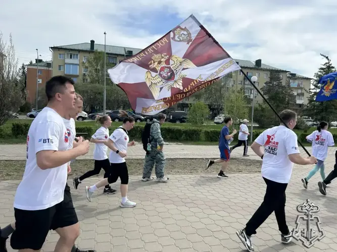 Росгвардейцы приняли участие в патриотической акции «Забег Победы» в Омске